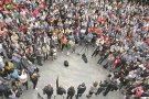 La comarca protesta per les càrregues de la Policia i la Guàrdia Civil durant l'1-O