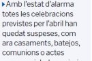 «Els casaments no s’han anul·lat però han canviat de data per a l’any vinent»