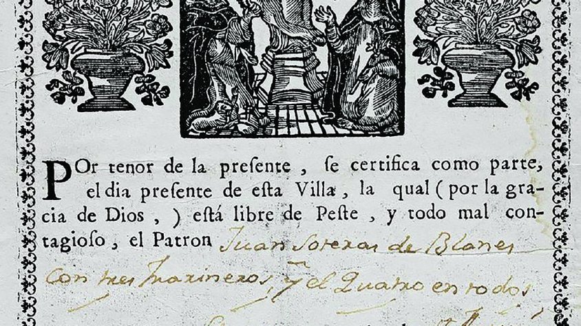 La cartilla que certificava estar lliure de pesta