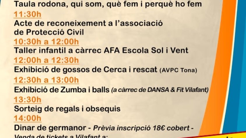Vilafant celebrarà els 10 anys de l’associació de Protecció Civil amb una jornada solidària