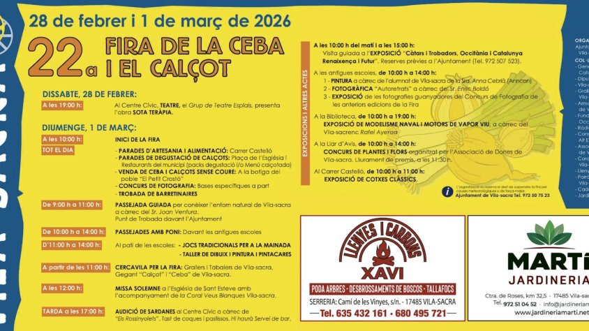 Vila-sacra celebrarà la 22a Fira de la Ceba i el Calçot