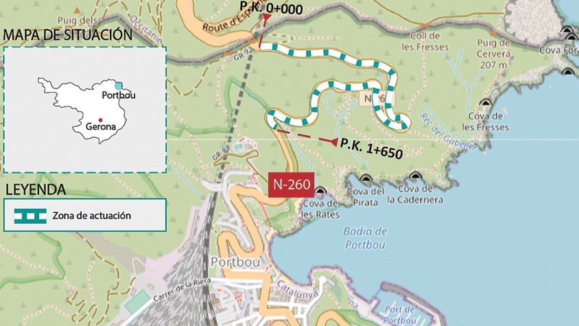 Ampliaran el tram de l’N-260 entre Portbou i la frontera